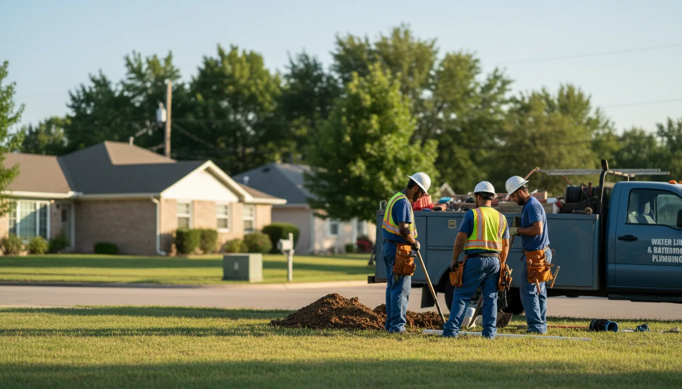 Residential water line and bathroom plumbing service in Columbus, NJ